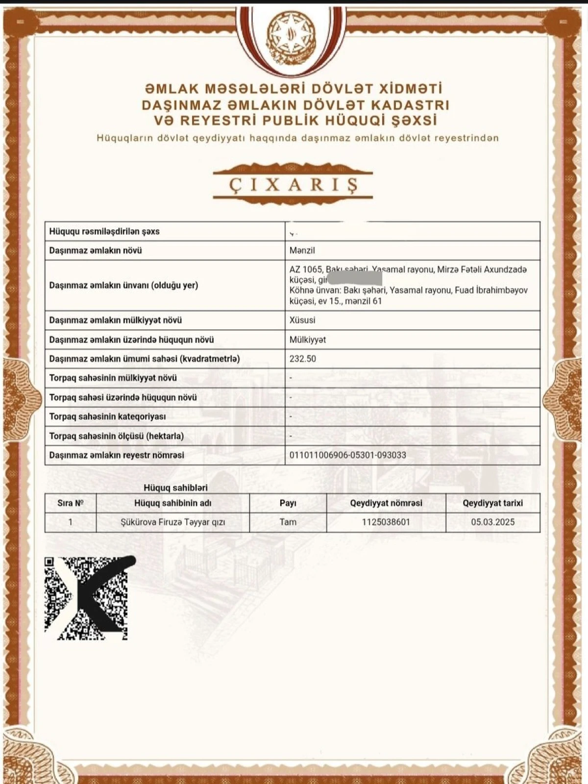 Satılır 3 otaqlı mənzil 276 m²