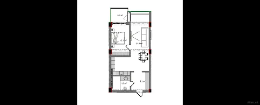 Satılır 2 otaqlı mənzil 70.9 m²