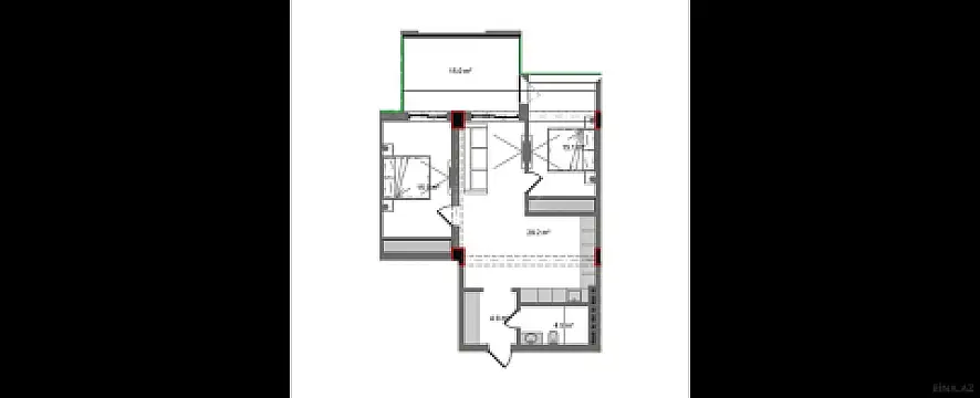 Satılır 3 otaqlı mənzil 100.9 m²