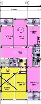 Satılır 3 otaqlı mənzil 146 m²