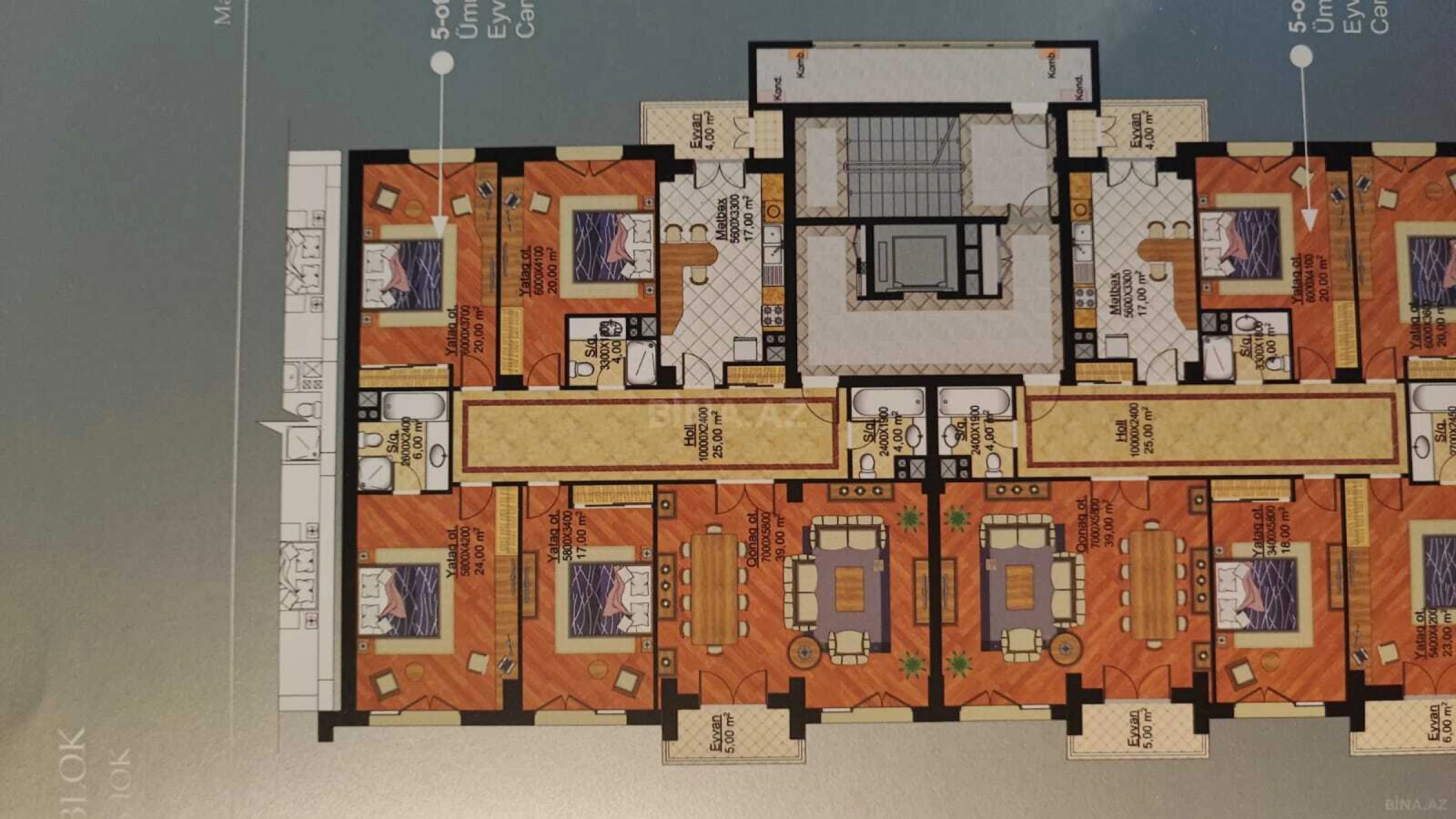 Satılır 5 otaqlı mənzil 204 m²