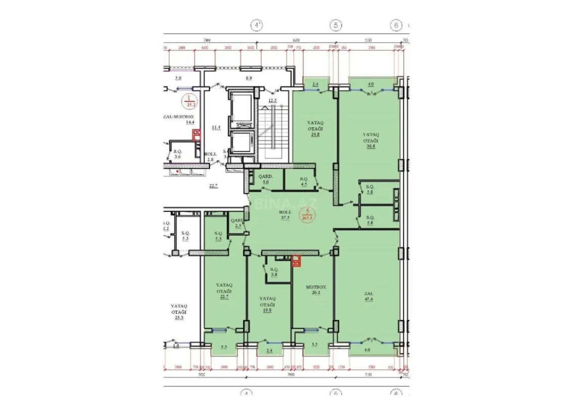 Satılır 5 otaqlı mənzil 267.5 m²