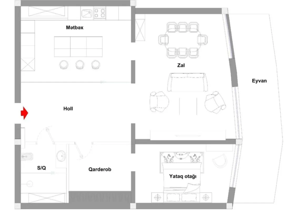 Satılır 3 otaqlı mənzil 120 m²