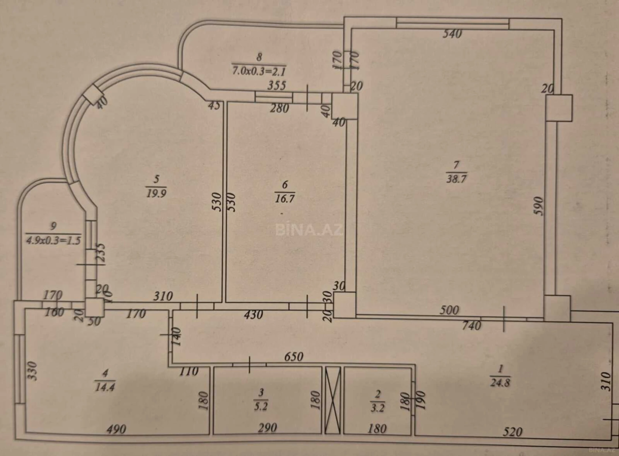 Satılır 3 otaqlı mənzil 153 m²