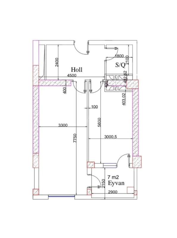 Satılır 2 otaqlı mənzil 75 m²