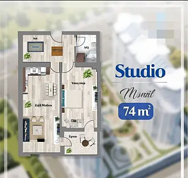 Satılır 2 otaqlı mənzil 75 m²