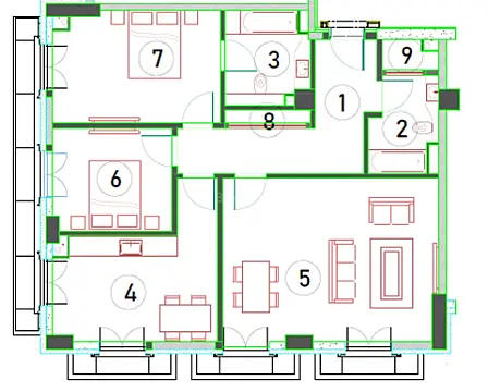 Satılır 3 otaqlı mənzil 110.5 m²