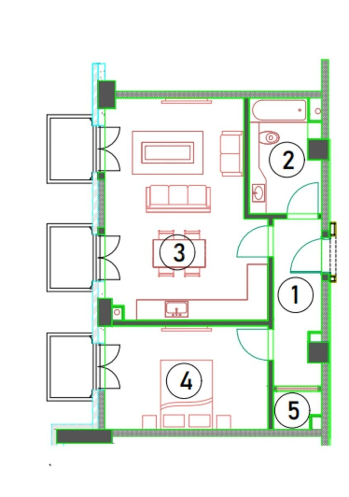 Satılır 2 otaqlı mənzil 65.7 m²