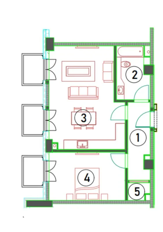 Satılır 2 otaqlı mənzil 65.7 m²