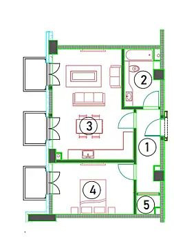 Satılır 2 otaqlı mənzil 65.7 m²