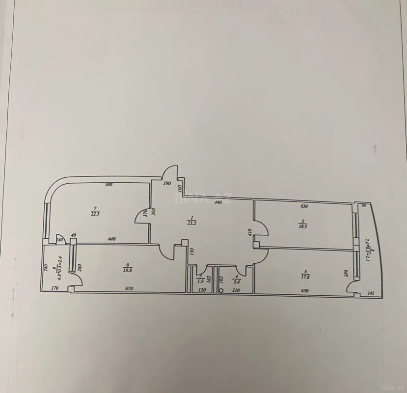 Satılır 3 otaqlı mənzil 118 m²