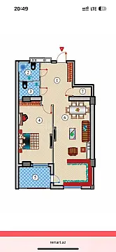 Satılır 2 otaqlı mənzil 96 m²