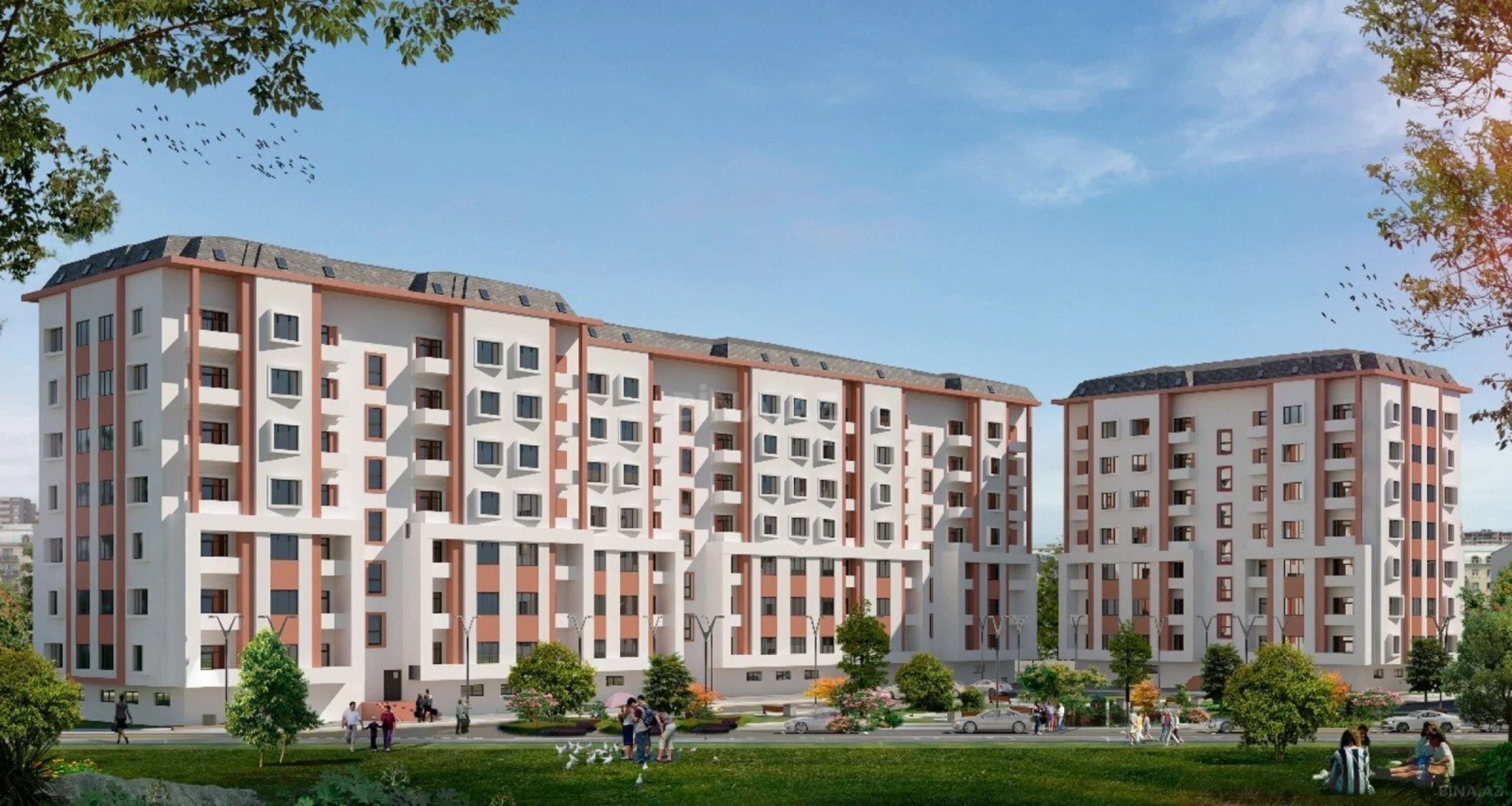 Satılır 2 otaqlı mənzil 52.5 m²