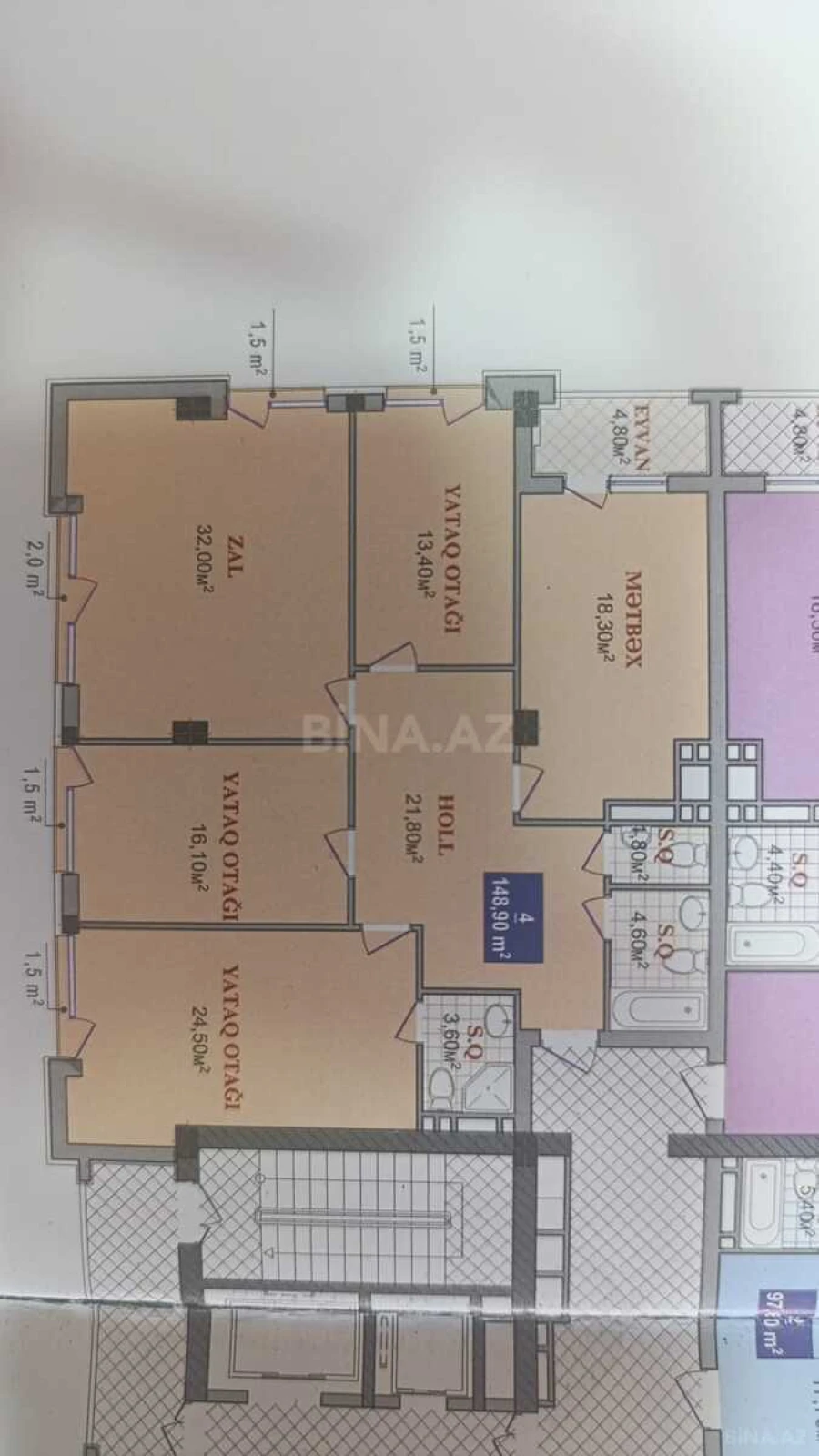 Satılır 4 otaqlı mənzil 149 m²