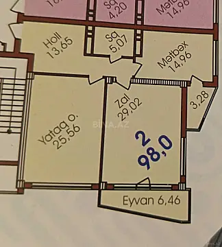 Satılır 2 otaqlı mənzil 98 m²