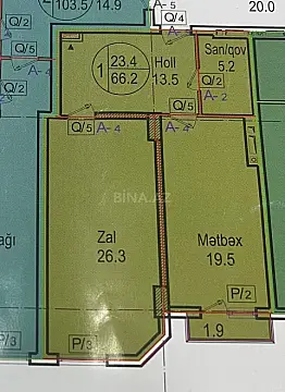 Satılır 1 otaqlı mənzil 66.2 m²
