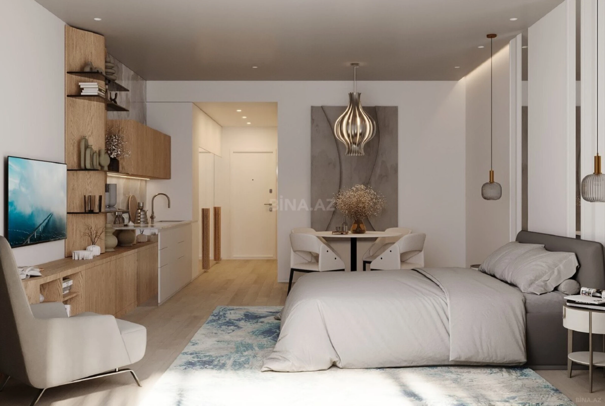Satılır 1 otaqlı mənzil 57.2 m²