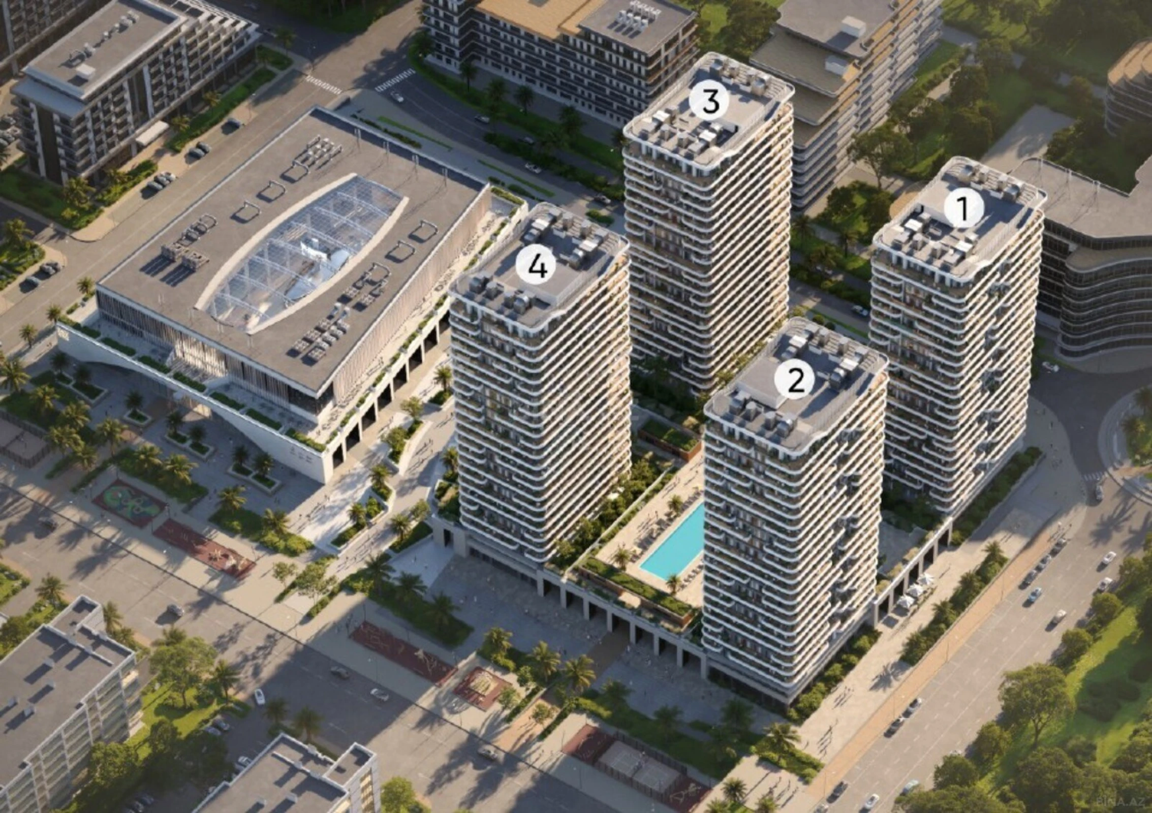 Satılır 1 otaqlı mənzil 57.2 m²
