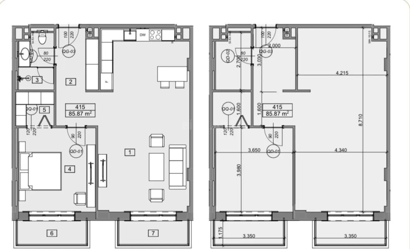 Satılır 2 otaqlı mənzil 86 m²