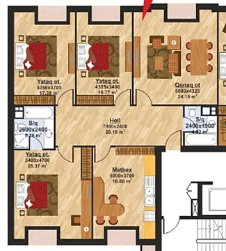 Satılır 4 otaqlı mənzil 148 m²