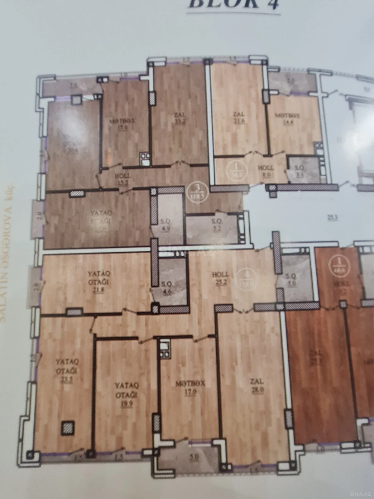 Satılır 3 otaqlı mənzil 118.6 m²