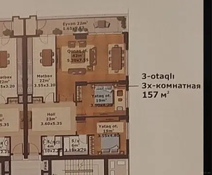 Satılır 3 otaqlı mənzil 157 m²