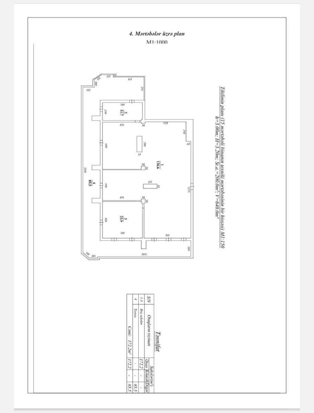 Satılır 5 otaqlı mənzil 250 m²