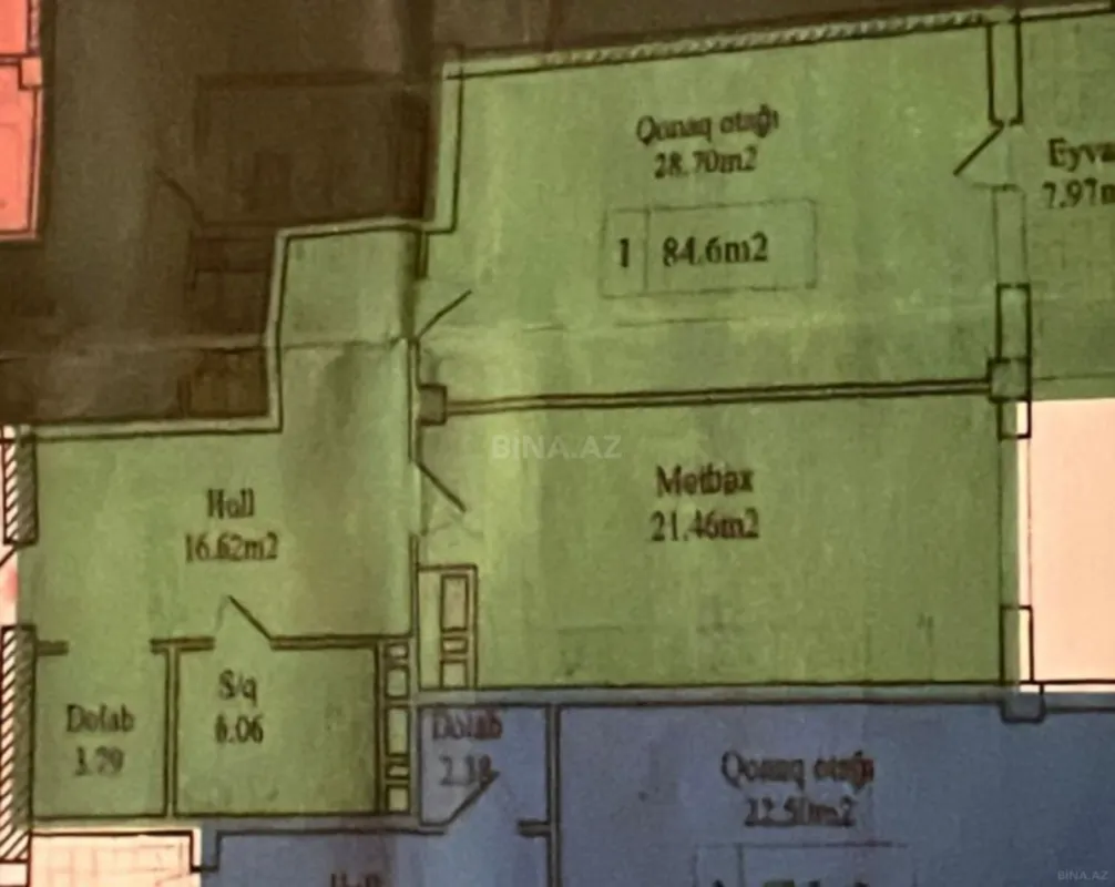 Satılır 2 otaqlı mənzil 85 m²