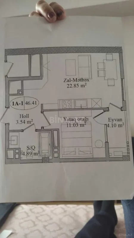 Satılır 2 otaqlı mənzil 47 m²