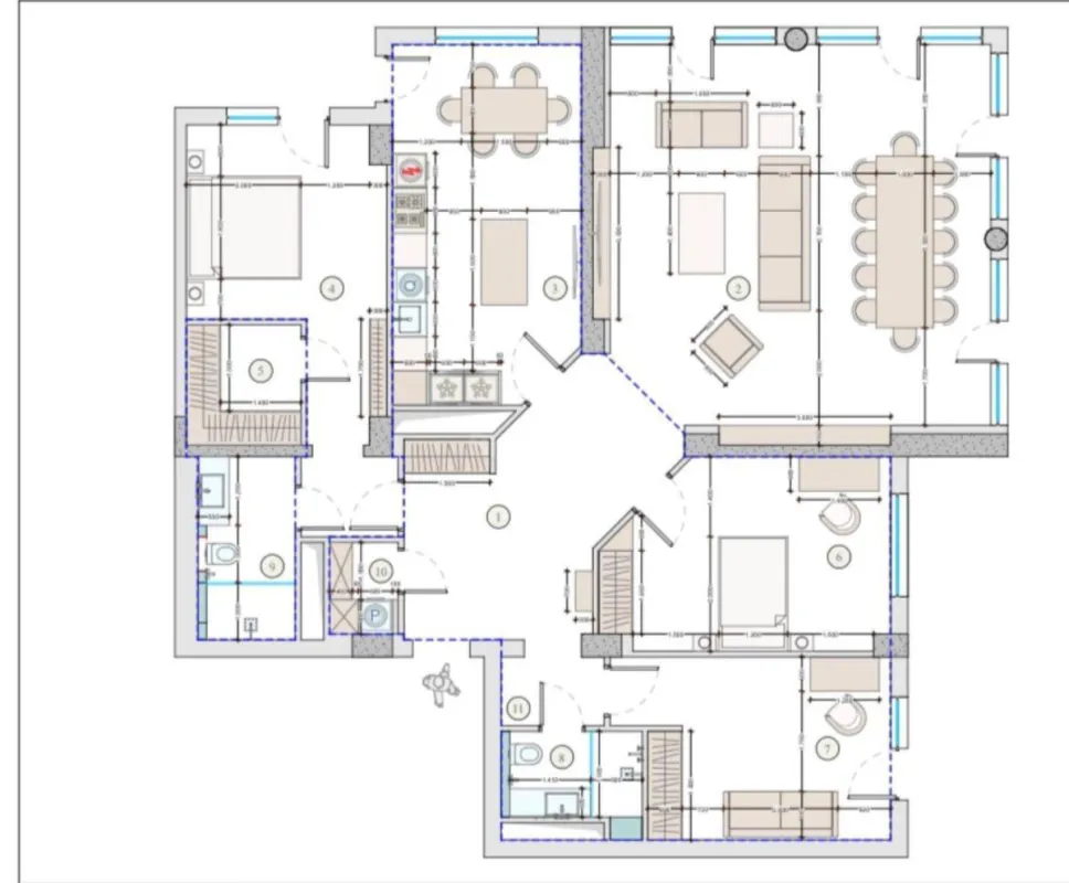 Satılır 4 otaqlı mənzil 200 m²