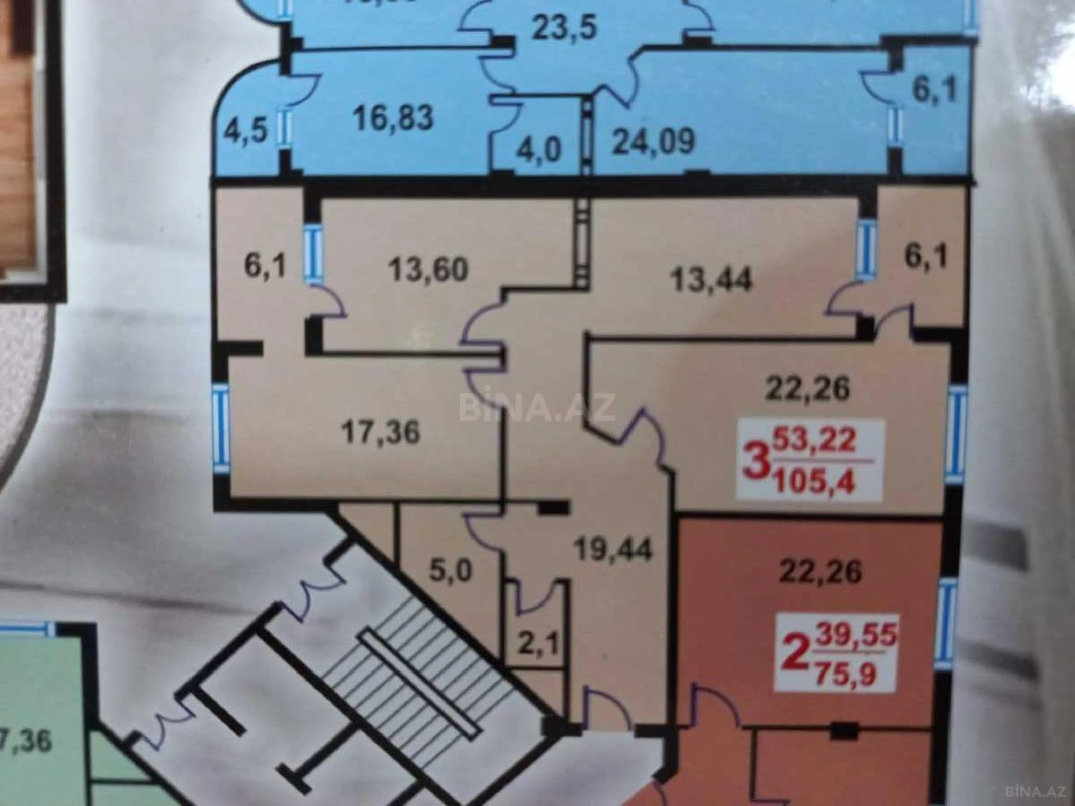 Satılır 3 otaqlı mənzil 115 m²