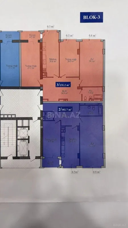 Satılır 3 otaqlı mənzil 131 m²