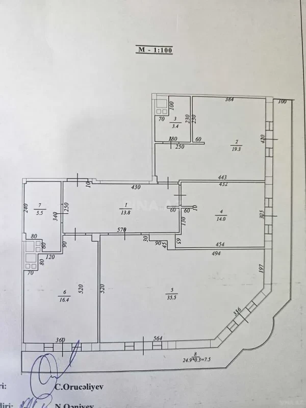 Satılır 3 otaqlı mənzil 139 m²