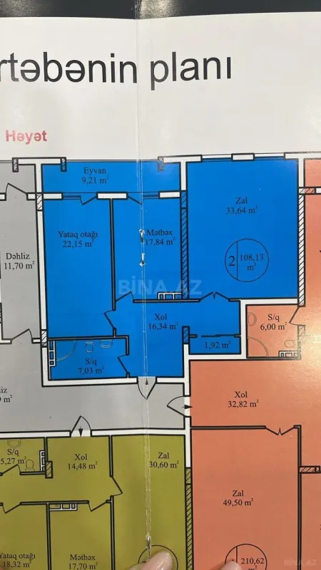 Satılır 3 otaqlı mənzil 108 m²