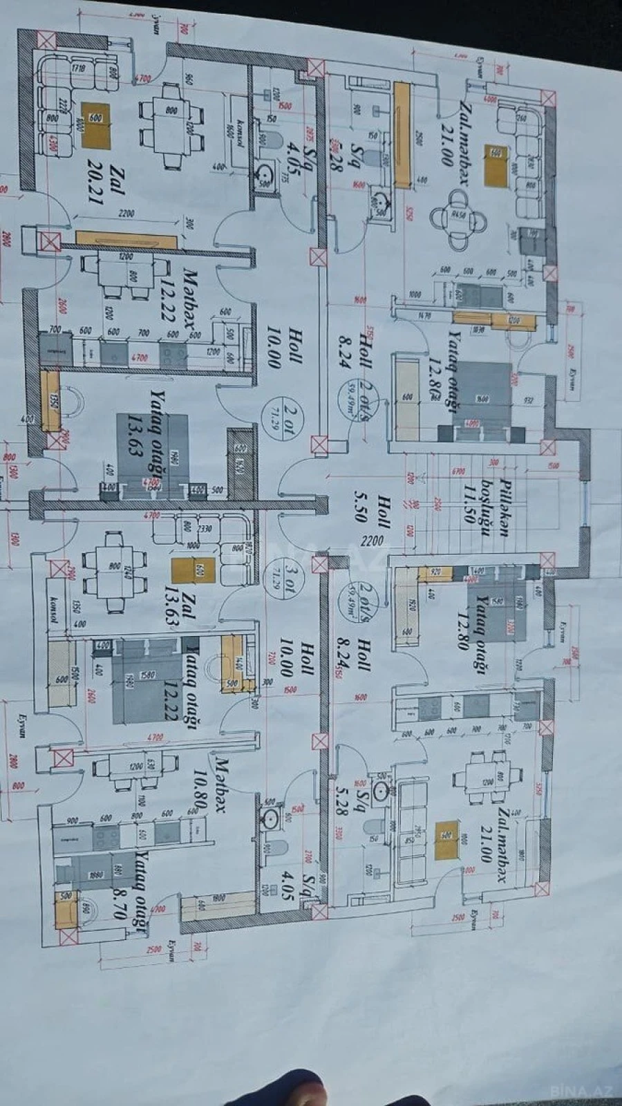 Satılır 3 otaqlı mənzil 71 m²