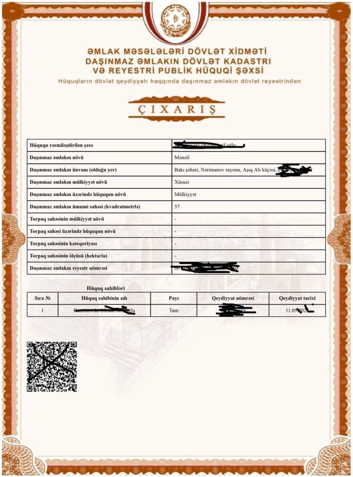 Satılır 3 otaqlı mənzil 65 m²