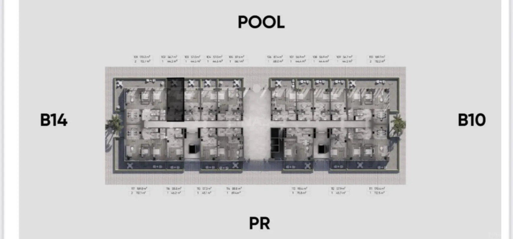 Satılır 1 otaqlı mənzil 56.7 m²
