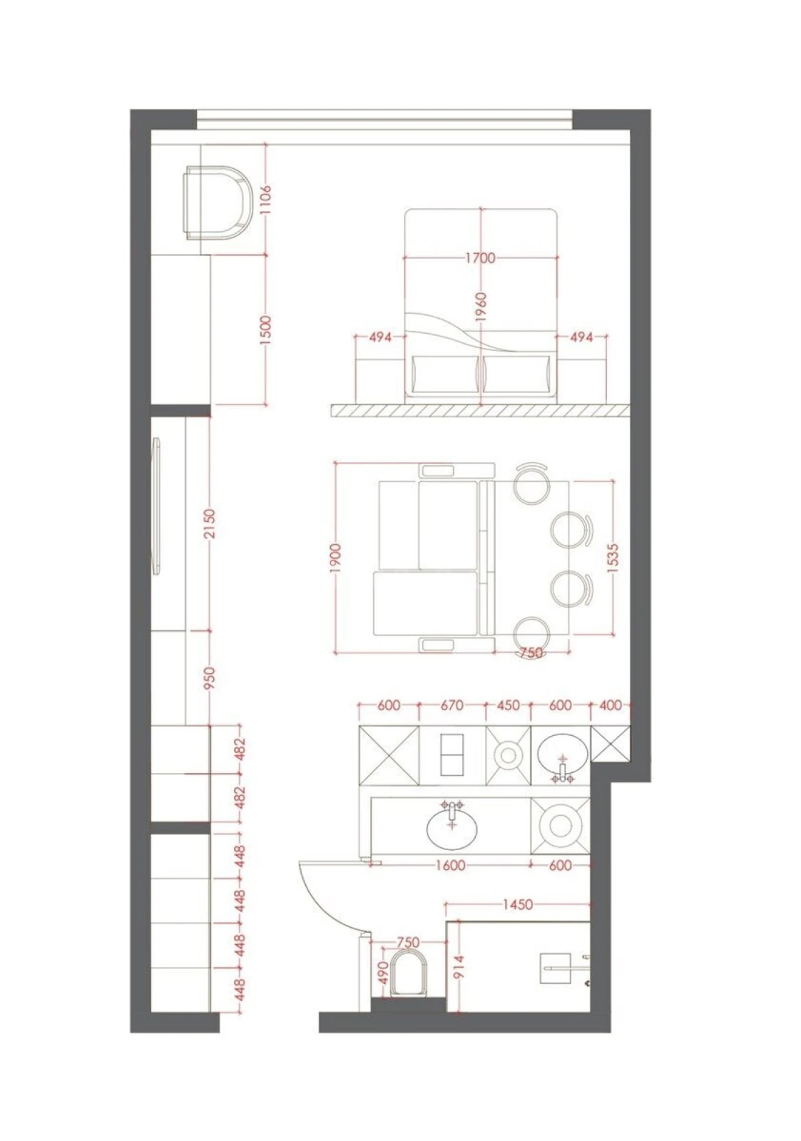 Satılır 1 otaqlı mənzil 57.5 m²