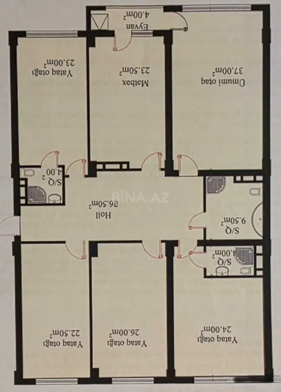 Satılır 5 otaqlı mənzil 204 m²