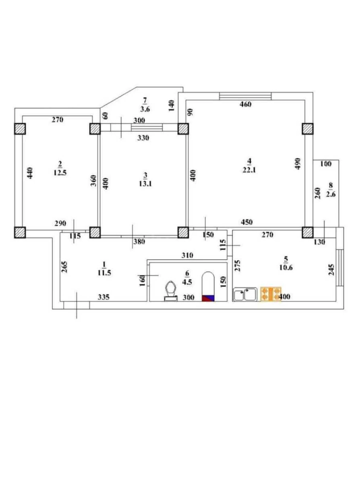 Satılır 3 otaqlı mənzil 76.2 m²
