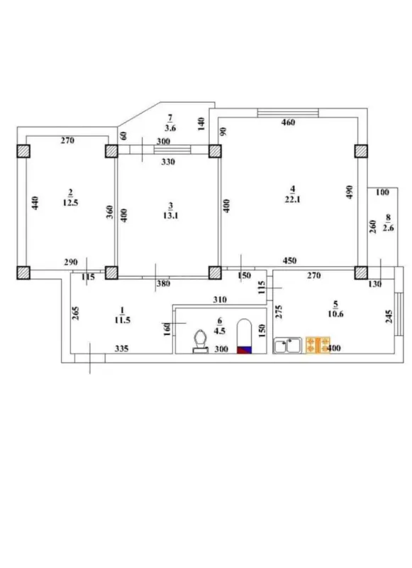 Satılır 3 otaqlı mənzil 76.2 m²