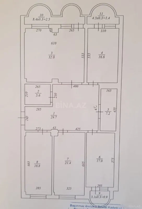 Satılır 4 otaqlı mənzil 161 m²