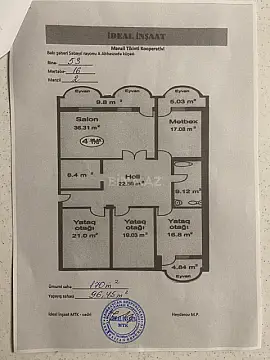 Satılır 4 otaqlı mənzil 170 m²