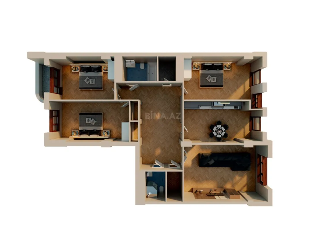 Satılır 4 otaqlı mənzil 147.8 m²