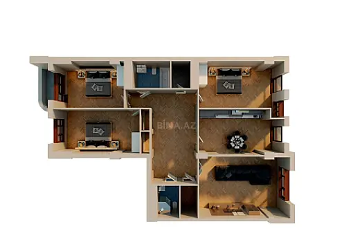 Satılır 4 otaqlı mənzil 147.8 m²