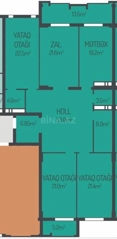 Satılır 4 otaqlı mənzil 181 m²