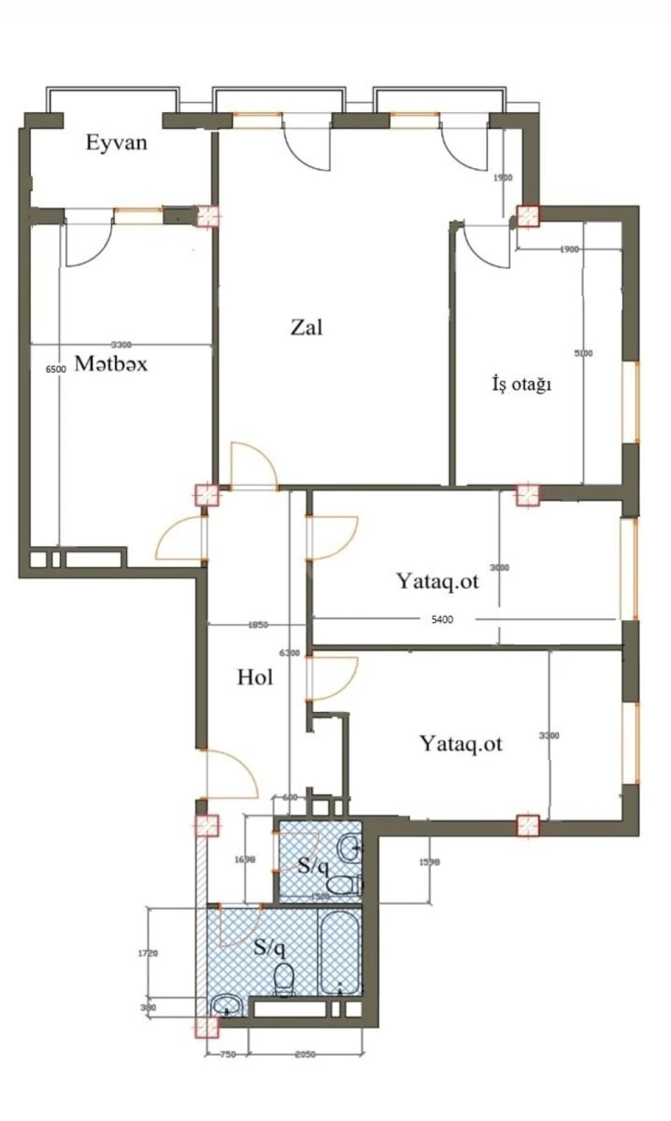 Satılır 4 otaqlı mənzil 131 m²