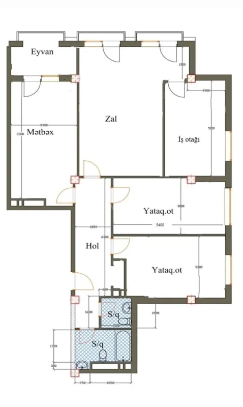 Satılır 4 otaqlı mənzil 131 m²