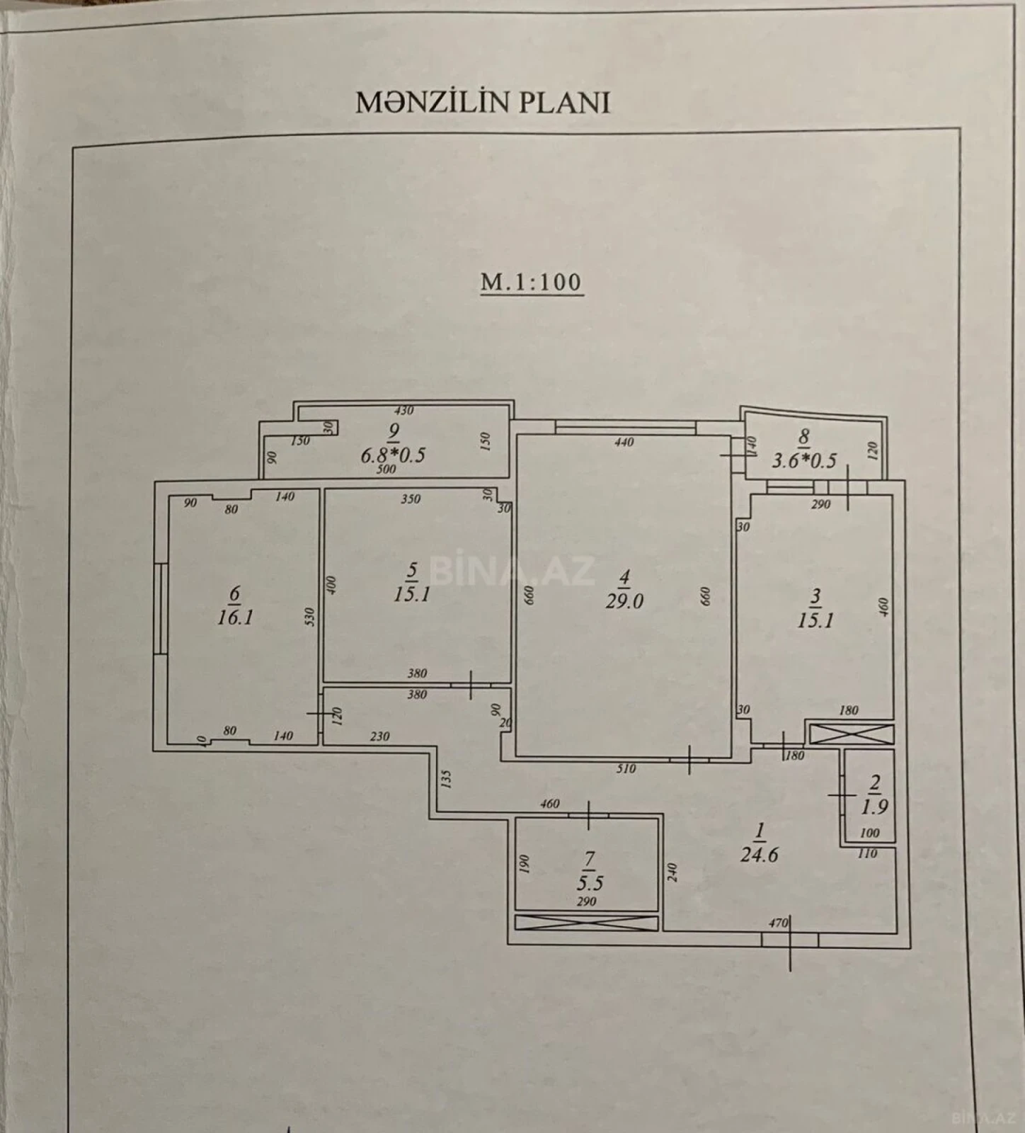 Satılır 3 otaqlı mənzil 120 m²