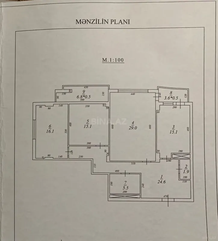 Satılır 3 otaqlı mənzil 120 m²